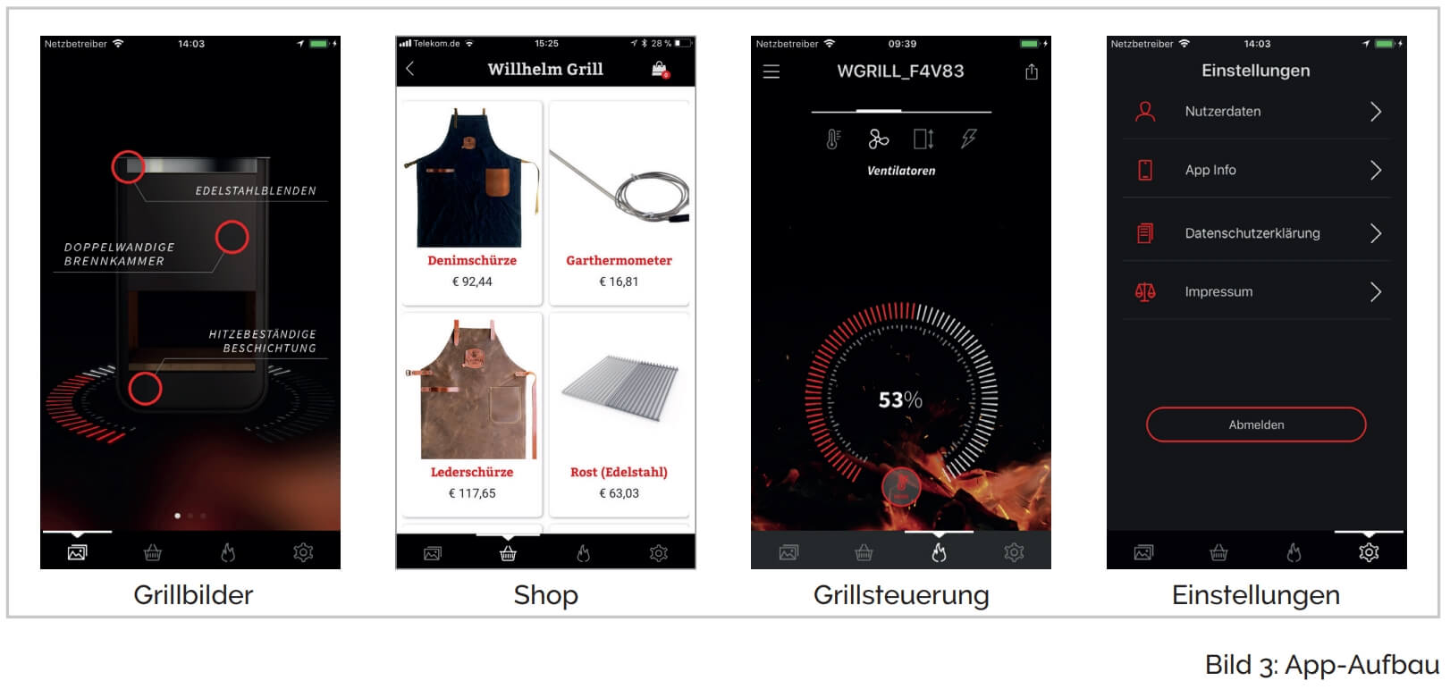 Willhelm Grill App - Aufbau