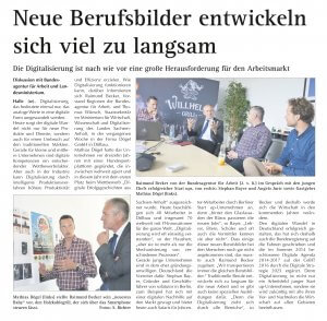 Neue Berufsbilder entwickeln sich viel zu langsam Die Digitalisierung ist nach wie vor eine große Herausforderung für den Arbeitsmarkt. Diskussion mit Bundesagentur für Arbeit und Landesministerium.